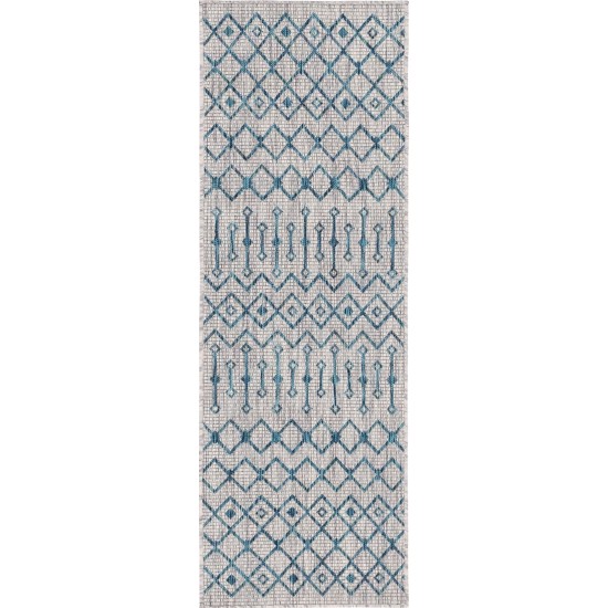 Rug Unique Loom Outdoor Trellis Gray Runner 2' 0 x 6' 0