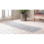 Rug Unique Loom Outdoor Trellis Gray Runner 2' 0 x 6' 0