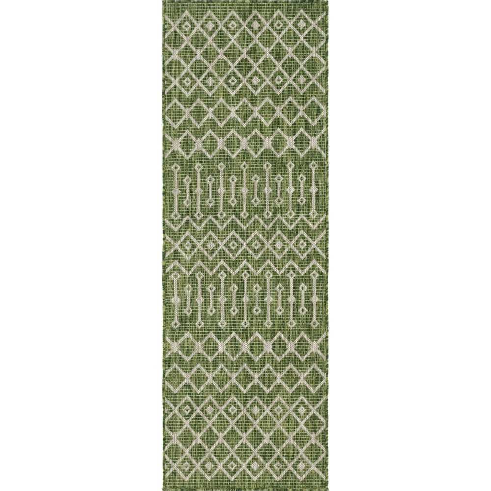 Rug Unique Loom Outdoor Trellis Green Runner 2' 0 x 6' 0