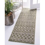 Rug Unique Loom Outdoor Trellis Green Runner 2' 0 x 6' 0