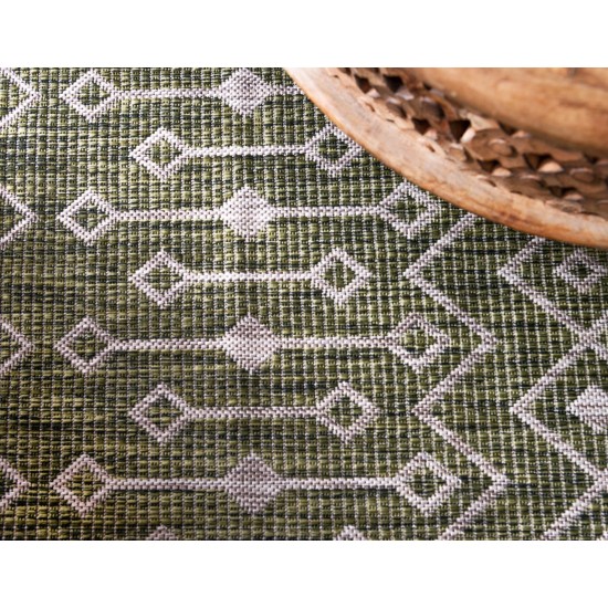 Rug Unique Loom Outdoor Trellis Green Runner 2' 0 x 6' 0