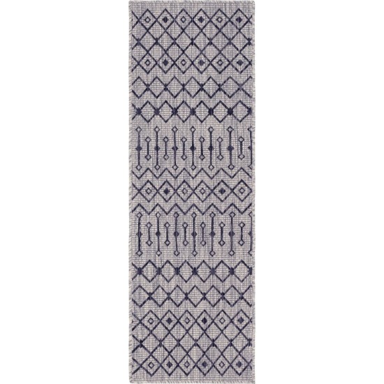 Rug Unique Loom Outdoor Trellis Light Gray Runner 2' 0 x 6' 0