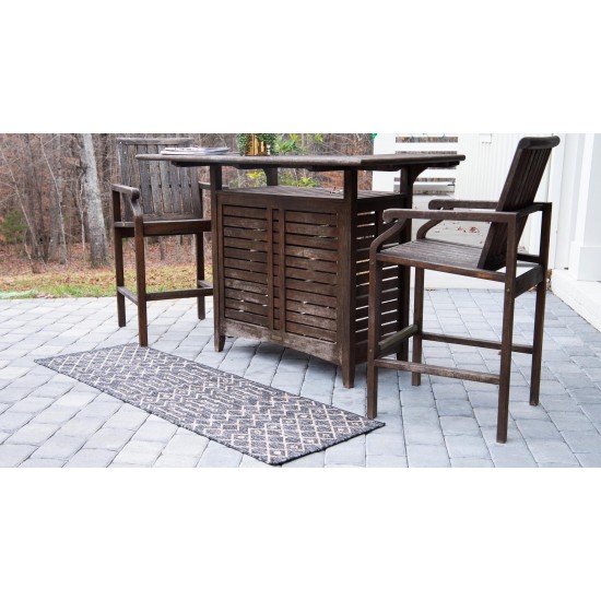 Rug Unique Loom Outdoor Trellis Charcoal Gray Runner 2' 0 x 6' 0