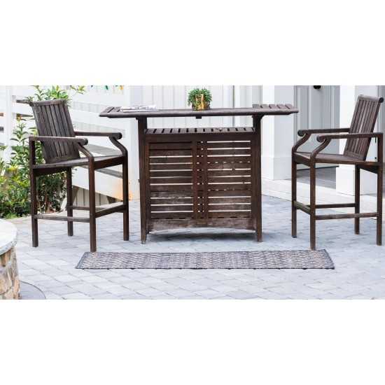 Rug Unique Loom Outdoor Trellis Charcoal Gray Runner 2' 0 x 6' 0