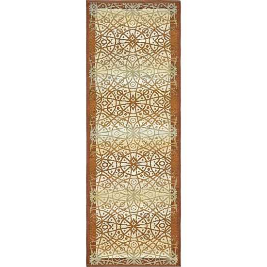 Rug Unique Loom Outdoor Trellis Beige/Brown Runner 2' 0 x 6' 0