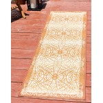 Rug Unique Loom Outdoor Trellis Beige/Brown Runner 2' 0 x 6' 0