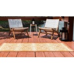 Rug Unique Loom Outdoor Trellis Beige/Brown Runner 2' 0 x 6' 0