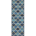 Rug Unique Loom Outdoor Trellis Blue Runner 2' 0 x 6' 0