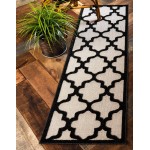 Rug Unique Loom Outdoor Trellis Black Runner 2' 0 x 6' 0