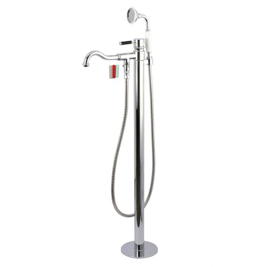 Kingston Brass Kaiser Freestanding Tub Faucet with Hand Shower, Polished Chrome