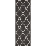 Rug Unique Loom Outdoor Trellis Black Runner 2' 0 x 6' 0