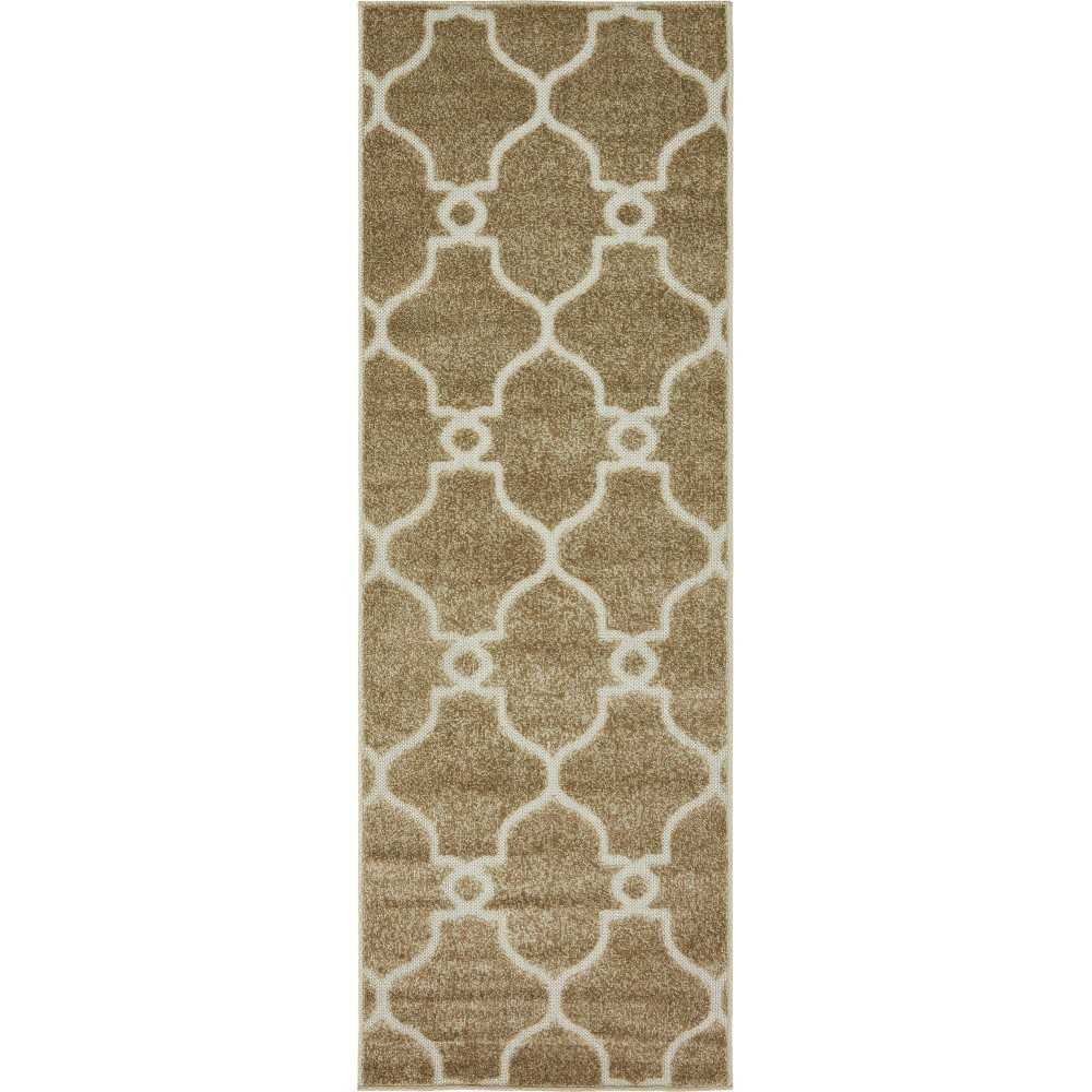 Rug Unique Loom Outdoor Trellis Light Brown Runner 2' 0 x 6' 0