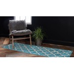 Rug Unique Loom Outdoor Trellis Turquoise Runner 2' 0 x 6' 0
