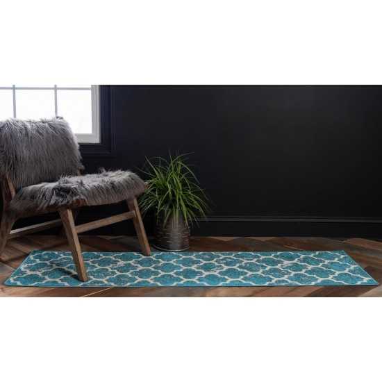 Rug Unique Loom Outdoor Trellis Turquoise Runner 2' 0 x 6' 0