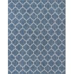 Rug Unique Loom Outdoor Trellis Navy Blue Rectangular 10' 0 x 14' 0