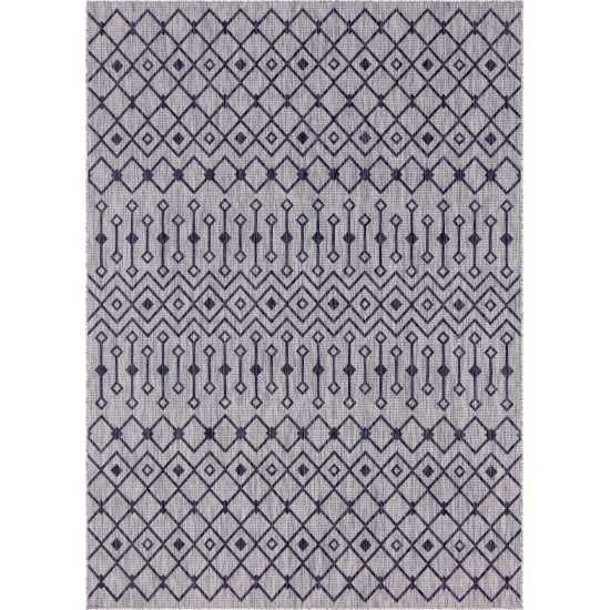 Rug Unique Loom Outdoor Trellis Light Gray Rectangular 10' 0 x 14' 0