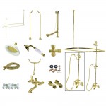 Kingston Brass Vintage Clawfoot Tub Faucet Package, Polished Brass