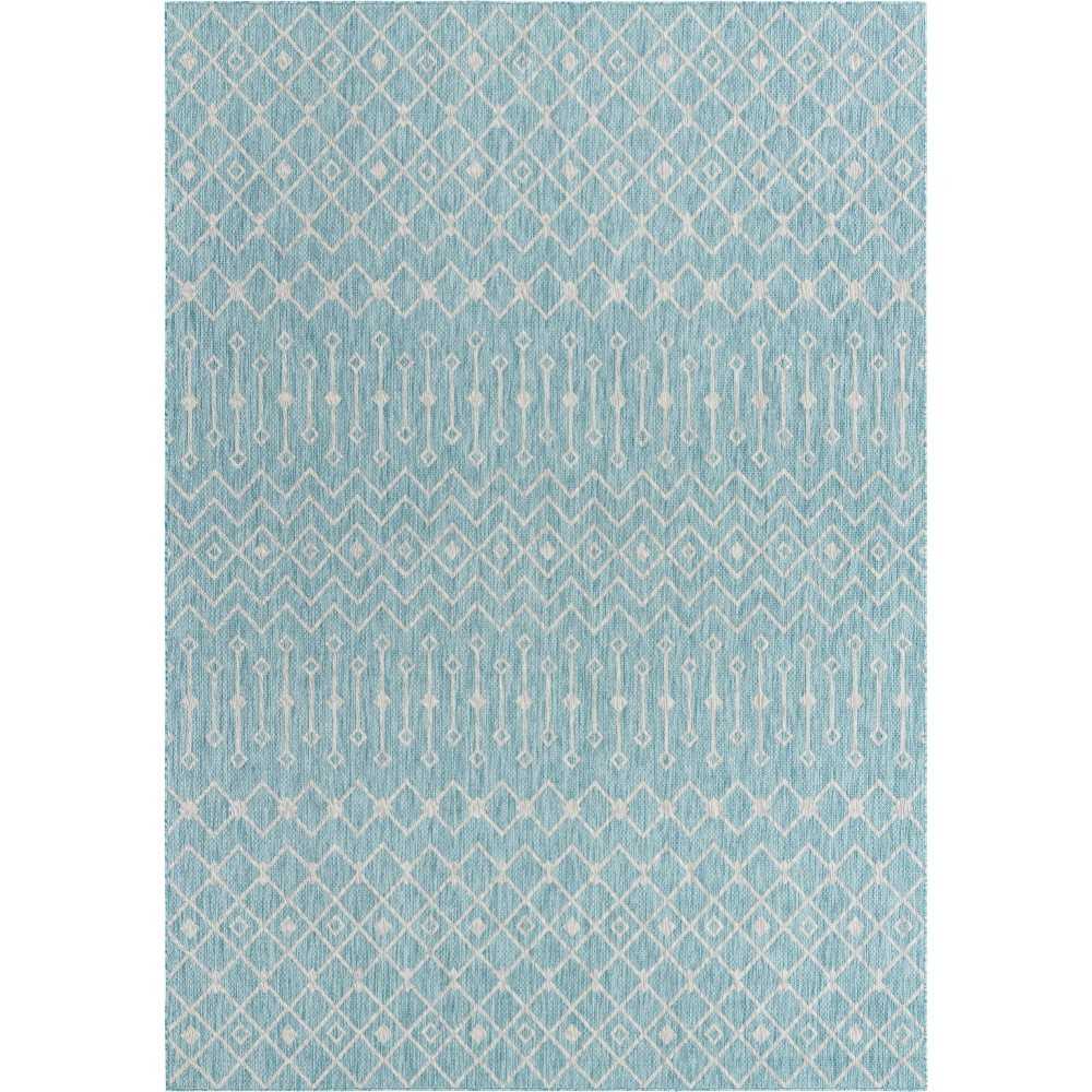 Rug Unique Loom Outdoor Trellis Aqua Blue Rectangular 10' 0 x 14' 0 Rug Unique Loom Outdoor Trellis Aqua Blue Rectangular 10' 0 x 14' 0