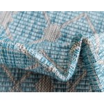 Rug Unique Loom Outdoor Trellis Aqua Blue Rectangular 10' 0 x 14' 0
