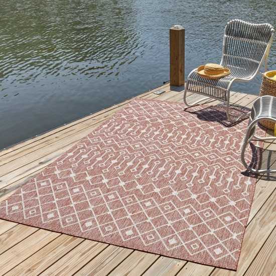 Rug Unique Loom Outdoor Trellis Rust Red Rectangular 10' 0 x 14' 0