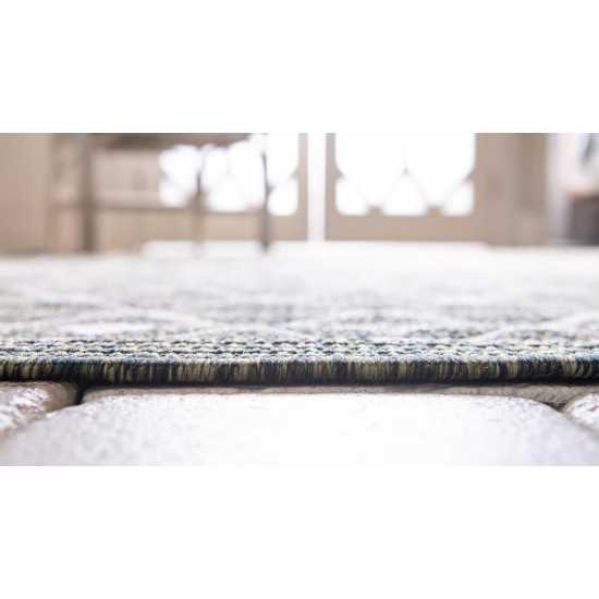 Rug Unique Loom Outdoor Trellis Green Rectangular 9' 10 x 14' 0