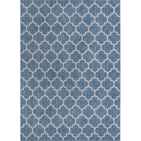 Rug Unique Loom Outdoor Trellis Navy Blue Rectangular 10' 0 x 13' 0