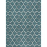 Rug Unique Loom Outdoor Trellis Teal Rectangular 10' 0 x 13' 0