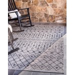 Rug Unique Loom Outdoor Trellis Light Gray Rectangular 10' 0 x 13' 0