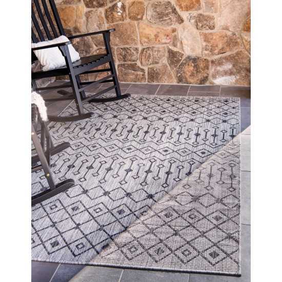 Rug Unique Loom Outdoor Trellis Light Gray Rectangular 10' 0 x 13' 0