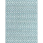 Rug Unique Loom Outdoor Trellis Aqua Blue Rectangular 10' 0 x 13' 0