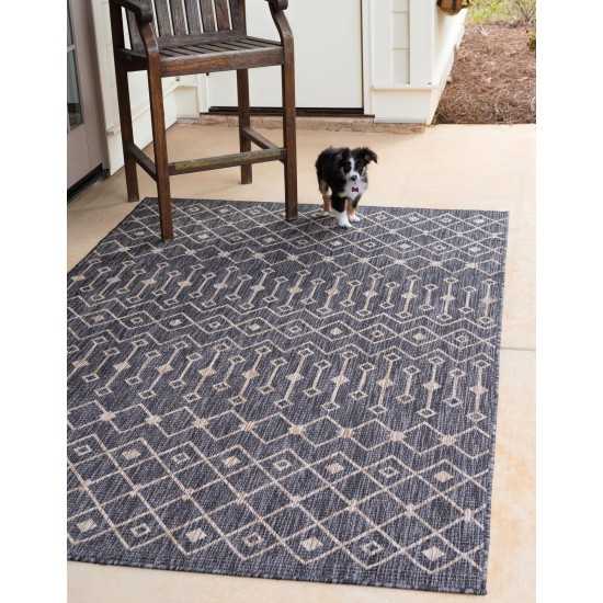 Rug Unique Loom Outdoor Trellis Charcoal Gray Rectangular 10' 0 x 13' 0