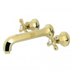 Kingston Brass Metropolitan 2-Handle Wall Mount Tub Faucet, Polished Brass