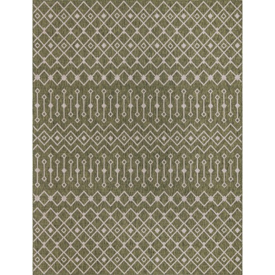 Rug Unique Loom Outdoor Trellis Green Rectangular 9' 10 x 13' 0