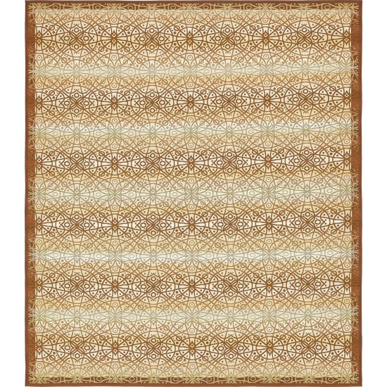 Rug Unique Loom Outdoor Trellis Beige/Brown Rectangular 10' 0 x 12' 0