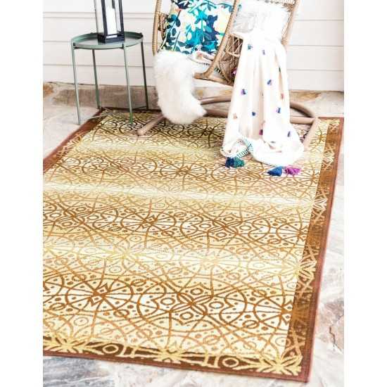 Rug Unique Loom Outdoor Trellis Beige/Brown Rectangular 10' 0 x 12' 0