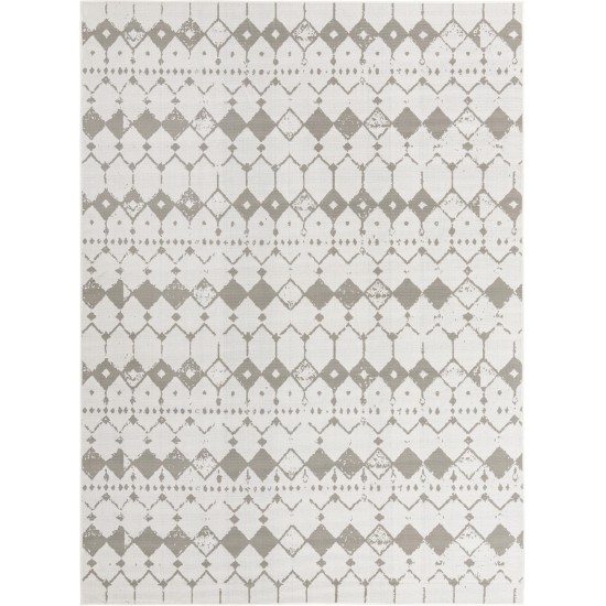 Rug Unique Loom Outdoor Trellis Ivory/Gray Rectangular 9' 0 x 12' 0