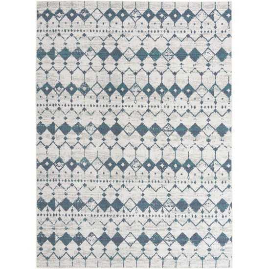 Rug Unique Loom Outdoor Trellis Ivory/Blue Rectangular 9' 0 x 12' 0