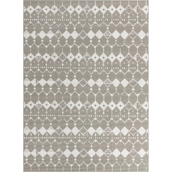 Rug Unique Loom Outdoor Trellis Gray Rectangular 9' 0 x 12' 0