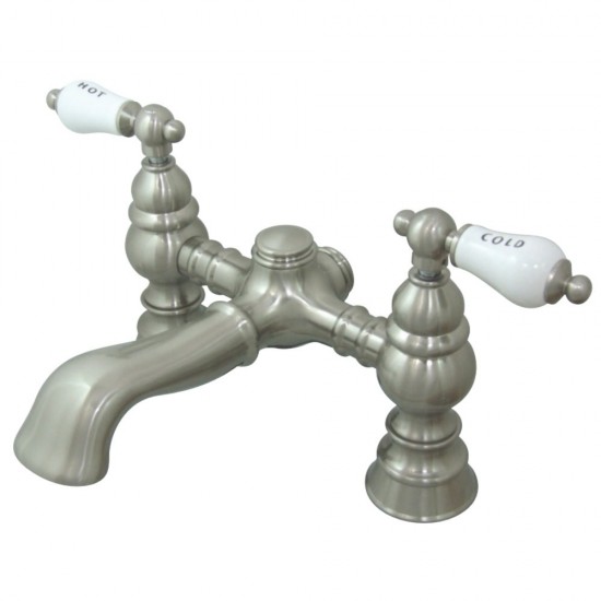 Kingston Brass Vintage 7-Inch Deck Mount Tub Faucet, Brushed Nickel