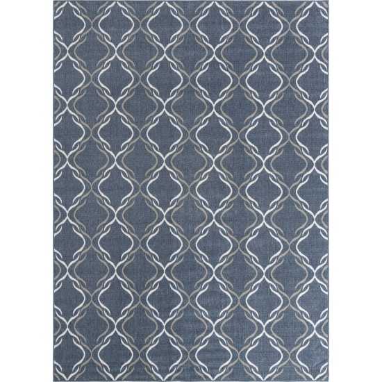 Rug Unique Loom Outdoor Trellis Navy Blue Rectangular 9' 0 x 12' 0