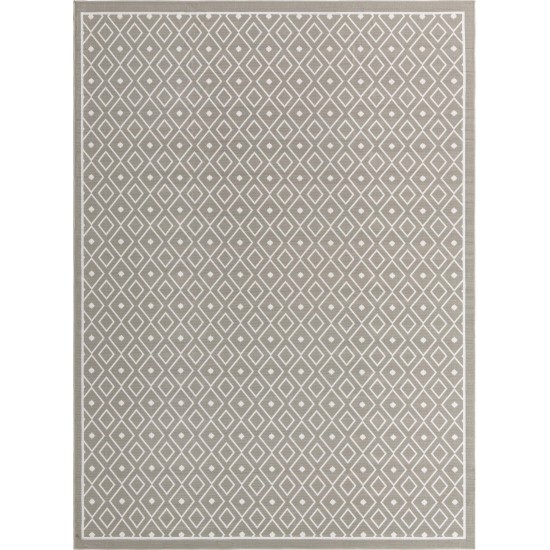 Rug Unique Loom Outdoor Trellis Gray Rectangular 9' 0 x 12' 0