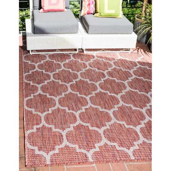 Rug Unique Loom Outdoor Trellis Rust Red Rectangular 9' 0 x 12' 0