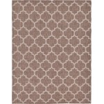 Rug Unique Loom Outdoor Trellis Brown Rectangular 9' 0 x 12' 0