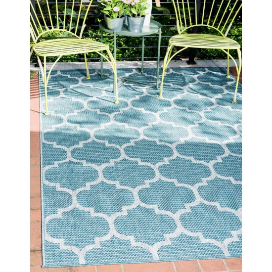 Rug Unique Loom Outdoor Trellis Aquamarine Rectangular 9' 0 x 12' 0