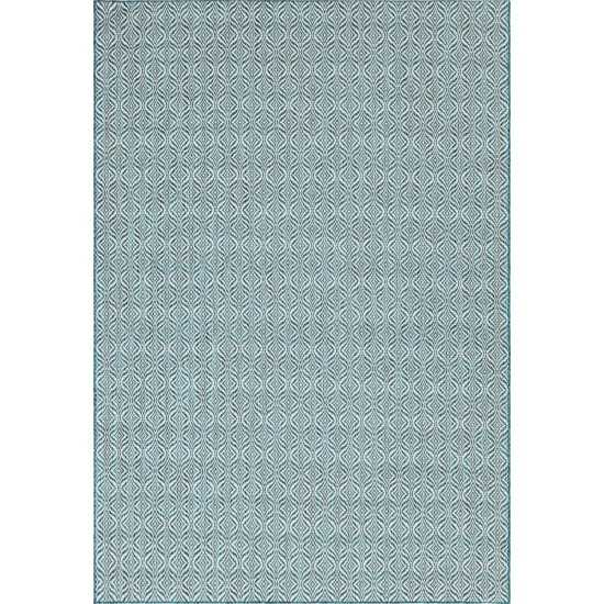 Rug Unique Loom Outdoor Trellis Teal Rectangular 8' 0 x 11' 4