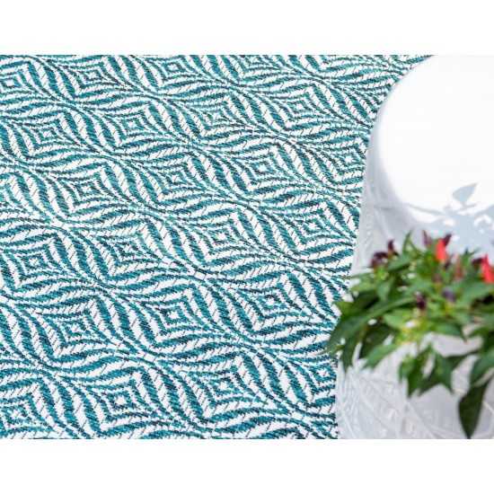 Rug Unique Loom Outdoor Trellis Teal Rectangular 9' 0 x 12' 0