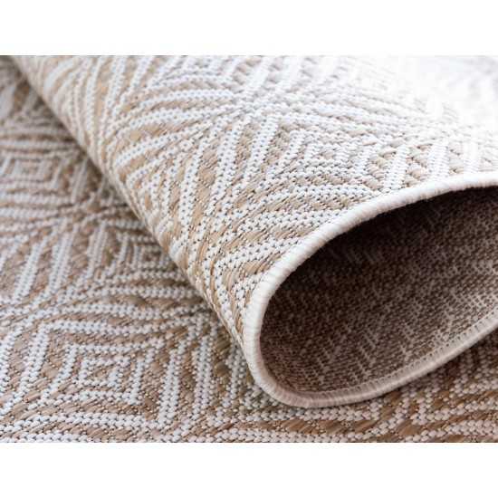 Rug Unique Loom Outdoor Trellis Tan Rectangular 8' 0 x 11' 4