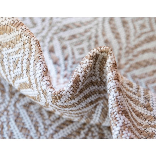 Rug Unique Loom Outdoor Trellis Tan Rectangular 8' 0 x 11' 4