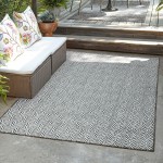 Rug Unique Loom Outdoor Trellis Charcoal Rectangular 9' 0 x 12' 0