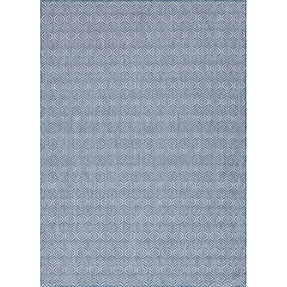 Rug Unique Loom Outdoor Trellis Navy Blue Rectangular 8' 0 x 11' 4